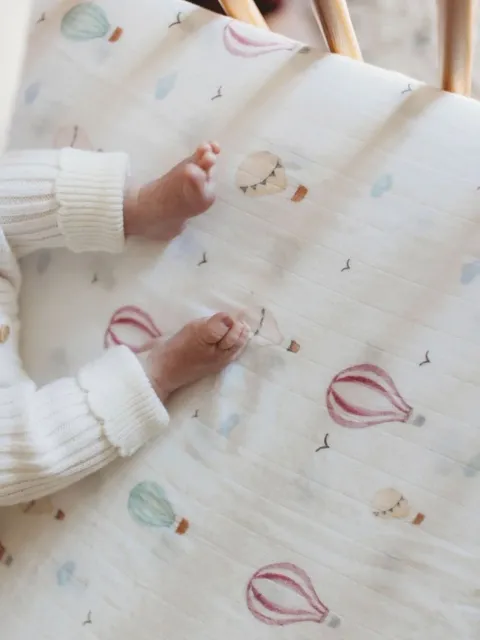 Fitted Cot Sheet - Hot Air Balloon